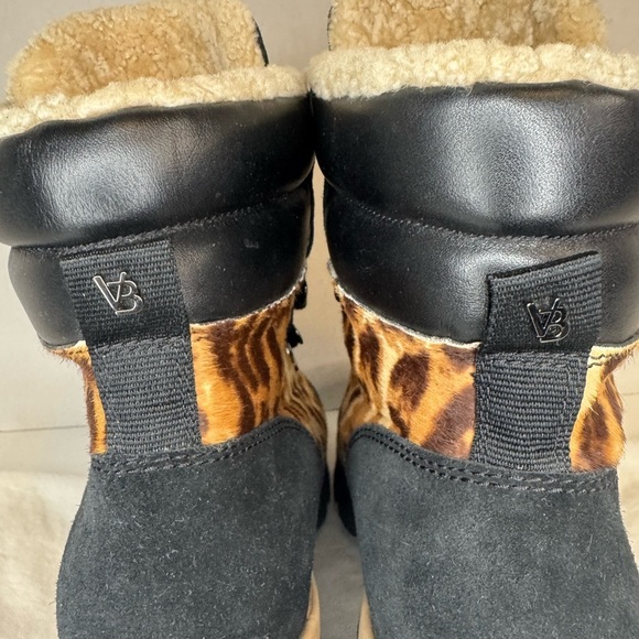 Veronica Beard Galina Leopard Print Leather Workwear Barn Boots Size 7. - Picture 8 of 11